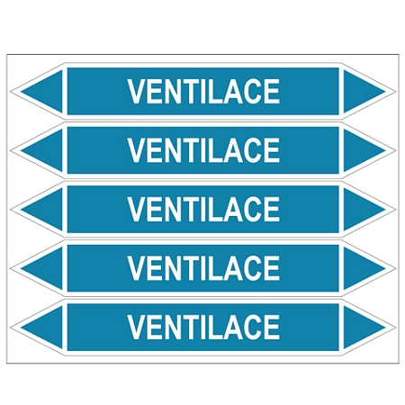 Značení potrubí, ventilace